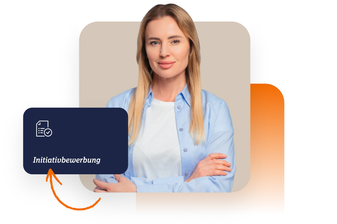 Ein Bild einer professionellen jungen Frau, die Vertrauen ausstrahlt und für Initiativebewerbung steht, ideal zur Darstellung von Karriere- und Bewerbungsservices bei ZAG.